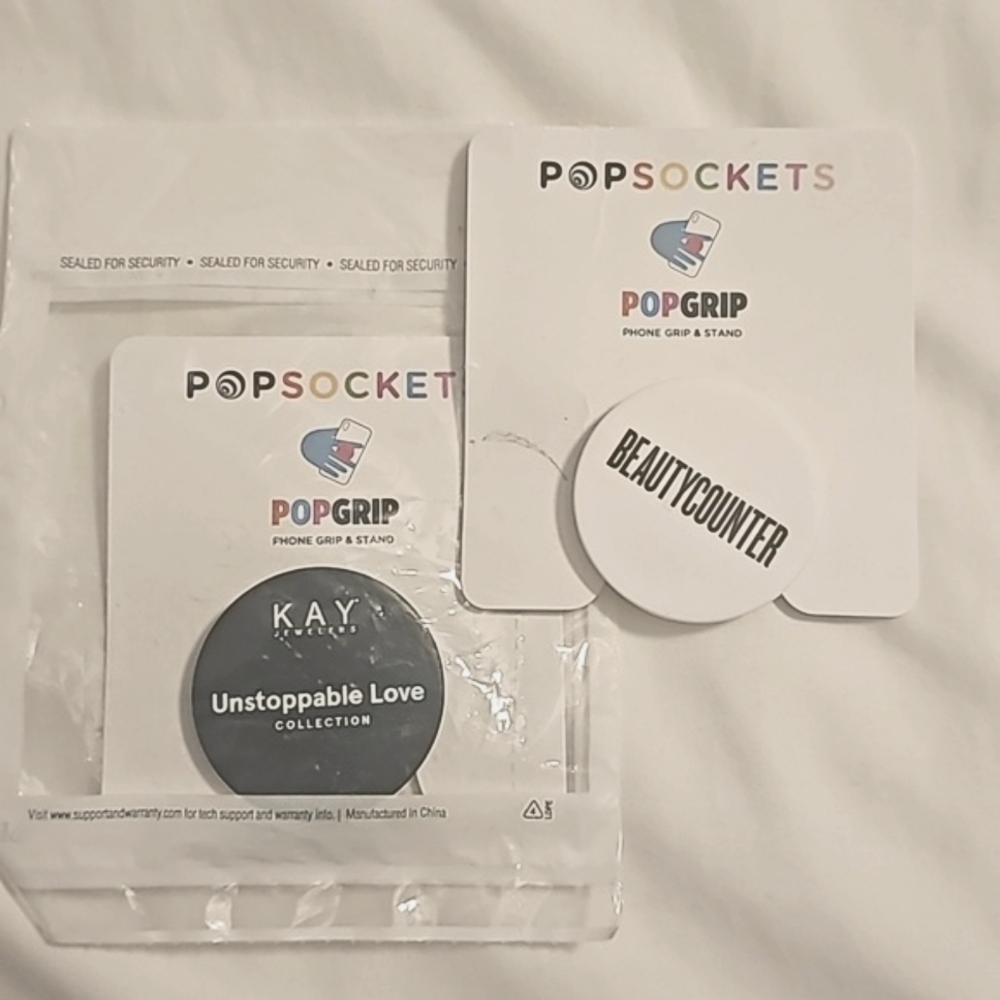 PopSockets PopGrip Cell Phone Grip and Stand Bundle set of 2